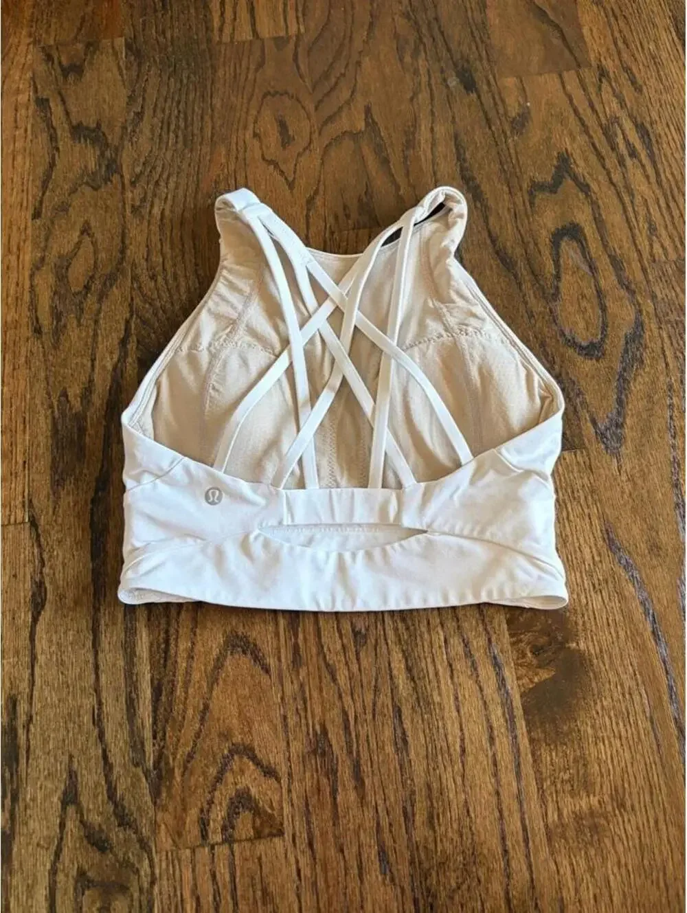 White Lululemon sports bra